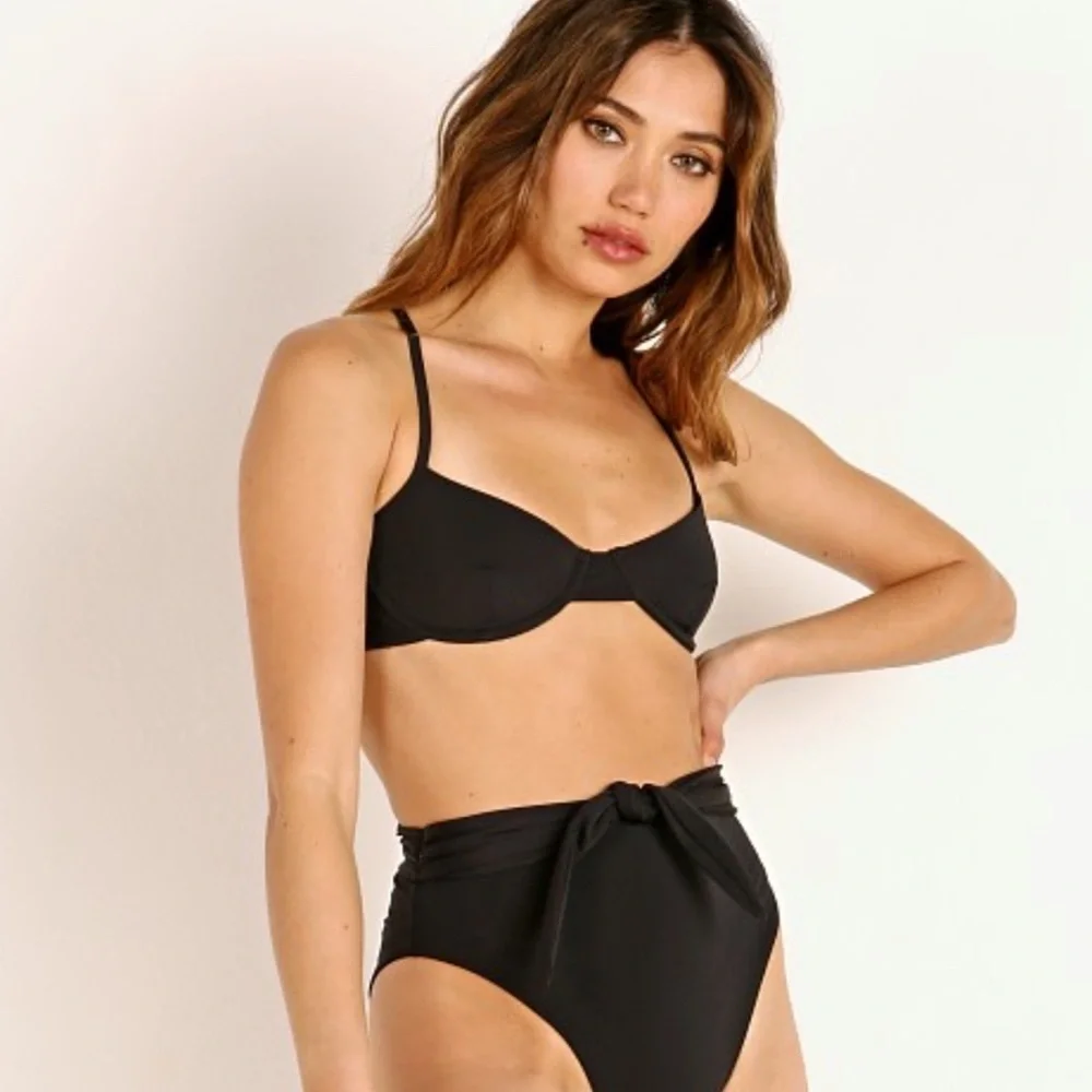Mara Hoffman 2 Piece Set Bikini Black Medium Top/Large Bottoms NWT